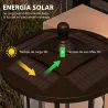2 Luces Solares Exterior con Panel Solar Encendido Automático y Marco de Acero Inoxidable Impermeable IP44 Negro - Ogal.Es