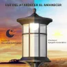 2 Luces Solares Exterior con Panel Solar Encendido Automático y Marco de Acero Inoxidable Impermeable IP44 Negro - Ogal.Es