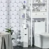 Mueble de Baño con Puertas y Estantes Abiertos Armario de Baño Estilo Moderno 15,2x29,8x118 cm Blanco - Ogal.Es