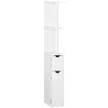 Mueble de Baño con Puertas y Estantes Abiertos Armario de Baño Estilo Moderno 15,2x29,8x118 cm Blanco - Ogal.Es
