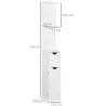 Mueble de Baño con Puertas y Estantes Abiertos Armario de Baño Estilo Moderno 15,2x29,8x118 cm Blanco - Ogal.Es