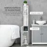 Mueble de Baño con Puertas y Estantes Abiertos Armario de Baño Estilo Moderno 15,2x29,8x118 cm Blanco - Ogal.Es