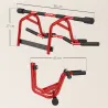 Barra de Dominadas de Pared Carga 150 kg para Ejercicio y Entrenamiento en Casa Gimnasio Rojo y Negro - Ogal.Es
