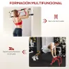 Barra de Dominadas de Pared Carga 150 kg para Ejercicio y Entrenamiento en Casa Gimnasio Rojo y Negro - Ogal.Es