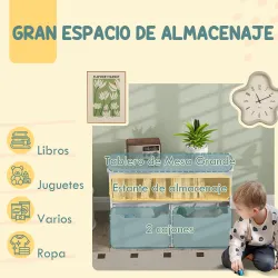 Estantería para Juguetes Infantil con 2 Cajones y Compartimento para Salón Dormitorio Sala de Juegos 80x30x45 cm... - Ogal.Es