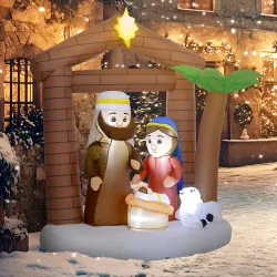 Decoración Inflable Navideña con Luces LED e Inflador Hinchable Navidad para Exterior 150x90x185 cm Multicolor - Ogal.Es