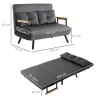 Sofá Cama Convertible 4 en 1 Sillón Cama 2 Plazas Plegable Respaldo Ajustable de 5 Niveles Almohadas 102x73x81cm... - Ogal.Es