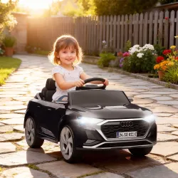 Coche Eléctrico para Niños Audi Q8 etron sportback con Batería 12V Mando a Distancia Faros Bocina y Música Negro - Ogal.Es