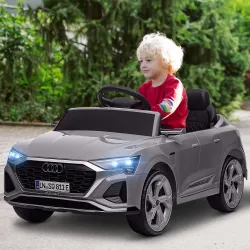 Coche Eléctrico para Niños Audi Q8 etron sportback con Batería 12V Mando a Distancia Faros Bocina y Música Gris - Ogal.Es