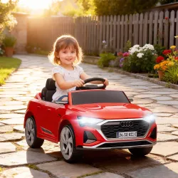 Coche Eléctrico para Niños Audi Q8 etron sportback con Batería 12V Mando a Distancia Faros Bocina y Música Rojo - Ogal.Es
