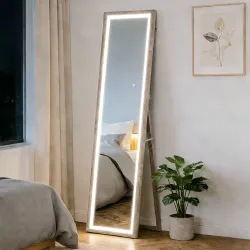 Espejo de Cuerpo Entero con Luz LED 160x40 cm con Iluminación de 3 Colores Táctil Inteligente Función de Memoria... - Ogal.Es