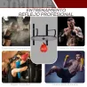 Pera de Boxeo con Soporte de Pared Giratorio para Practicar Técnica y Reflejos 60x73x80 cm Negro y Rojo - Ogal.Es