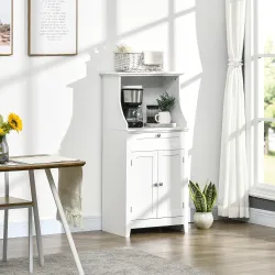 Mueble para Microondas Aparador de Cocina con Cajón Estante 2 Puertas Compartimento Anti-vuelco 60x40x122,5 cm B... - Ogal.Es