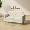 Sofá de 2 Plazas Tapizado en Lino con Reposabrazos y Patas de Madera Carga 250 kg para Dormitorio Oficina Crema - Ogal.Es