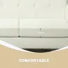 Sofá de 2 Plazas Tapizado en Lino con Reposabrazos y Patas de Madera Carga 250 kg para Dormitorio Oficina Crema - Ogal.Es