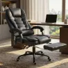 Silla de Oficina con 7 Puntos de Masaje con Reposapiés Retráctil Altura Ajustable Control Remoto y Tejido de PU ... - Ogal.Es