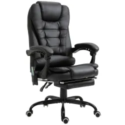 Silla de Oficina con 7 Puntos de Masaje con Reposapiés Retráctil Altura Ajustable Control Remoto y Tejido de PU ... - Ogal.Es