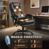 Silla de Oficina con 7 Puntos de Masaje con Reposapiés Retráctil Altura Ajustable Control Remoto y Tejido de PU ... - Ogal.Es