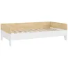 Cama para Niños de +3 Años 140x70 cm Cama Infantil de Madera Carga 80 kg para Dormitorio Blanco y Natural - Ogal.Es