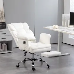 Silla de Oficina con 6 Puntos de Masaje Reposapiés Retráctil Altura Ajustable Control Remoto y Soporte Lumbar 69... - Ogal.Es