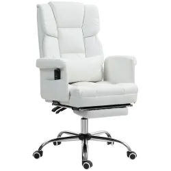 Silla de Oficina con 6 Puntos de Masaje Reposapiés Retráctil Altura Ajustable Control Remoto y Soporte Lumbar 69... - Ogal.Es