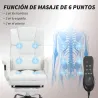 Silla de Oficina con 6 Puntos de Masaje Reposapiés Retráctil Altura Ajustable Control Remoto y Soporte Lumbar 69... - Ogal.Es