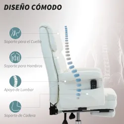 Silla de Oficina con 6 Puntos de Masaje Reposapiés Retráctil Altura Ajustable Control Remoto y Soporte Lumbar 69... - Ogal.Es