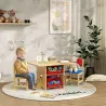 Mesa Infantil con 2 Sillas y 4 Cestas de Almacenamiento Juego de Muebles para Actividades para Niños de +3 Años ... - Ogal.Es