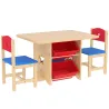 Mesa Infantil con 2 Sillas y 4 Cestas de Almacenamiento Juego de Muebles para Actividades para Niños de +3 Años ... - Ogal.Es