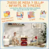 Mesa Infantil con 2 Sillas y 4 Cestas de Almacenamiento Juego de Muebles para Actividades para Niños de +3 Años ... - Ogal.Es