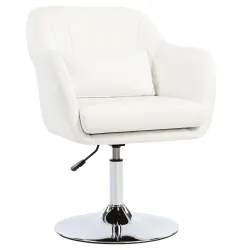 Sillón para Salón Giratorio 360° con Altura Ajustable Respaldo Envolvente Reposabrazos y Cojín 60x60x79-91 cm Bl... - Ogal.Es