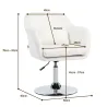 Sillón para Salón Giratorio 360° con Altura Ajustable Respaldo Envolvente Reposabrazos y Cojín 60x60x79-91 cm Bl... - Ogal.Es