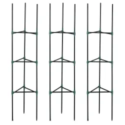 Juego de 3 Enrejados de Jardín Soportes para Plantas Trepadoras con Marco de Acero 38x38x182 cm Verde - Ogal.Es