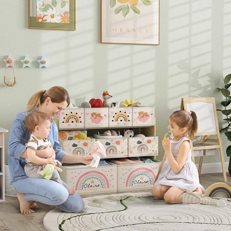 Organizador de Juguetes Infantil Estantería para Juguetes con 9 Cestas de Tela no Tejida Extraíbles 93x30x70 cm ... - Ogal.Es