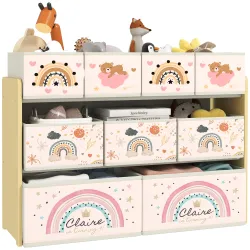 Organizador de Juguetes Infantil Estantería para Juguetes con 9 Cestas de Tela no Tejida Extraíbles 93x30x70 cm ... - Ogal.Es