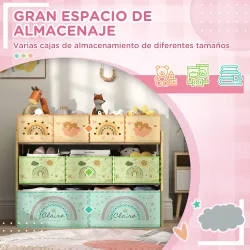 Organizador de Juguetes Infantil Estantería para Juguetes con 9 Cestas de Tela no Tejida Extraíbles 93x30x70 cm ... - Ogal.Es