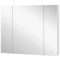 Armario de Baño con Espejo Luces LED Estantes Ajustables y USB Estilo Moderno 90x15x75 cm Blanco - Ogal.Es