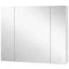 Armario de Baño con Espejo Luces LED Estantes Ajustables y USB Estilo Moderno 90x15x75 cm Blanco - Ogal.Es