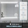 Armario de Baño con Espejo Luces LED Estantes Ajustables y USB Estilo Moderno 90x15x75 cm Blanco - Ogal.Es