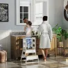 Torre de Aprendizaje para Niños de 3-6 Años con Pizarra y Barrera de Seguridad para Baño Cocina 55x52,5x87,5 cm ... - Ogal.Es
