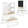 Torre de Aprendizaje para Niños de 3-6 Años con Pizarra y Barrera de Seguridad para Baño Cocina 55x52,5x87,5 cm ... - Ogal.Es