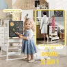 Torre de Aprendizaje para Niños de 3-6 Años con Pizarra y Barrera de Seguridad para Baño Cocina 55x52,5x87,5 cm ... - Ogal.Es