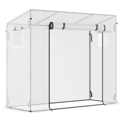 Invernadero de Exterior con Ventanas y Marco de Acero Invernadero para Cultivar Tomates Flores 200x76x168 cm Blanco - Ogal.Es