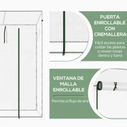 Invernadero de Exterior con Ventanas y Marco de Acero Invernadero para Cultivar Tomates Flores 200x76x168 cm Blanco - Ogal.Es