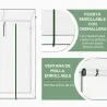 Invernadero de Exterior con Ventanas y Marco de Acero Invernadero para Cultivar Tomates Flores 200x76x168 cm Blanco - Ogal.Es