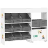 Organizador Infantil con 11 Cestas Extraíbles Compartimentos y Láminas de Pegatinas 105x30x80 cm Blanco - Ogal.Es