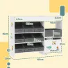 Organizador Infantil con 11 Cestas Extraíbles Compartimentos y Láminas de Pegatinas 105x30x80 cm Blanco - Ogal.Es