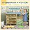 Organizador Infantil con 11 Cestas Extraíbles Compartimentos y Láminas de Pegatinas 105x30x80 cm Blanco - Ogal.Es