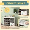Organizador Infantil con 11 Cestas Extraíbles Compartimentos y Láminas de Pegatinas 105x30x80 cm Blanco - Ogal.Es