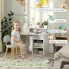 Juego de Escritorio Infantil con Silla Pupitre Infantil con Cajones Compartimento y Estantes Verde Claro y Blanco - Ogal.Es